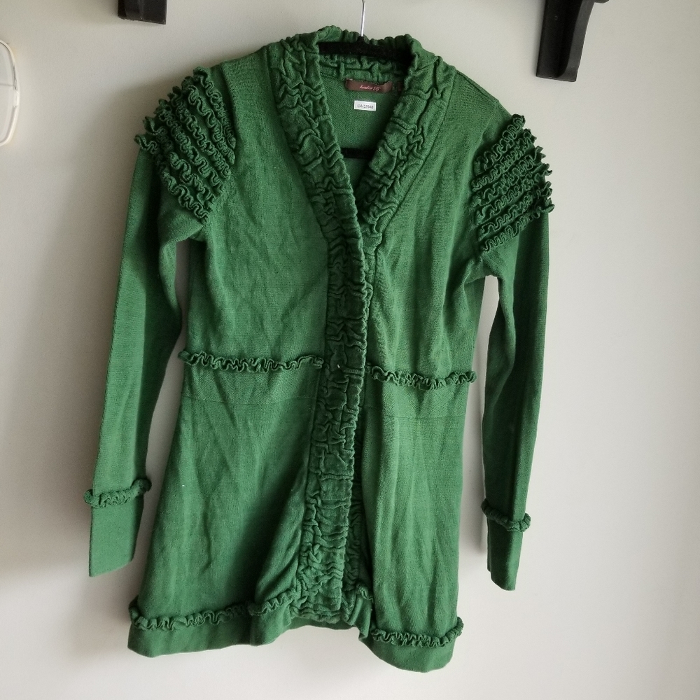 🧥HEATHER B.  EMERALD GREEN CARDIGAN
